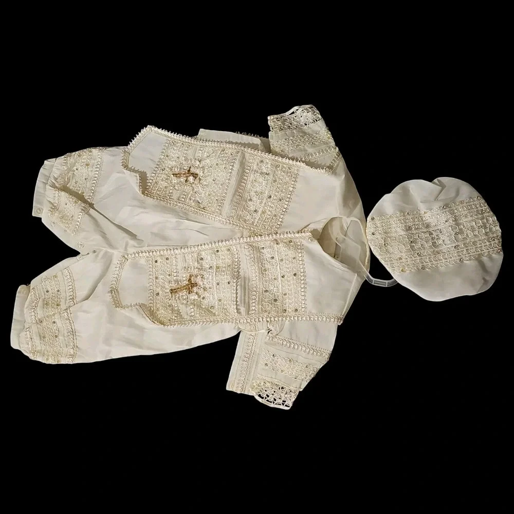 VTG Mi Luz Ceremoniales Christening Romper & Vest Set for Baby‎ Boys (6-18M)